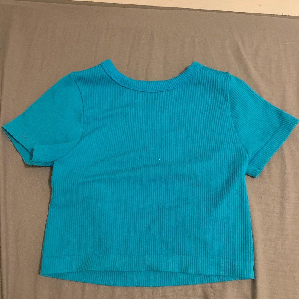 Blue crop top